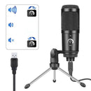Pro USB PC Laptop Condenser Microphone w/ Stand Studio Recording Black