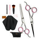 Hairdressing Barber Scissors Hair Cutting Capes Cloth Shears Set Kit Pink
