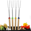 4x Telescoping BBQ Marshmallow Roasting Sticks Smores Skewers Hot Dog Fo FLK