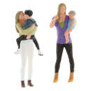 2Pcs 1/64 Mini Mother and Child People Building Sand Table Layout Ornaments