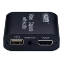 1080P USB HDMI Video Capture Card Device with Mic Input +3.5mm Audio Output A