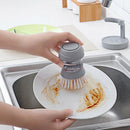 Dish Brush with Washing Liquid Soap Dispenser Pot Kitchen Utensils Clean Tool OZ
