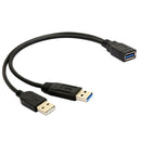2 Ports USB 3.0 Female to USB Male Header Extension Y Cable Adapter