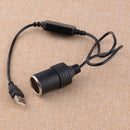 USB 5V To 12V Car Cigarette Lighter Socket Power Female Converter Adapter Cable