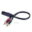 1FT XLR Male to 2 RCA Male Audio Adapter Cable Cord 3 Pin Audio Metal Connector