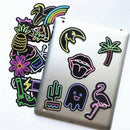 21Pcs neon light style cute stickers for suitcase laptop guitar cool doodle.ES