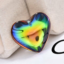 44x43x14mm Rainbow Titanium Crystal Heart Pendant Charm Bead S51519
