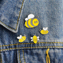Cute 4PCS Enamel Animal Bee Brooch Pin Shirt Collar Pin Badge Corsage Jewelry FT