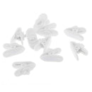 10Pieces Lavalier Mic Earphone Headset tidy Cable collar clip White