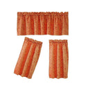 One Set Red Rod Pocket Short Tier Curtains Panels Half Drapes for Bathroom