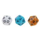 Pack of 7 20-sided D20 English Letters Dices for Party Outdoor Game RPG 16mm