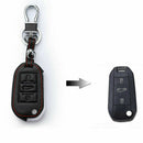 Folding Leather Keys Chain Ring Cases Buckle For Peugeot 508 New 308 Citroen C4L