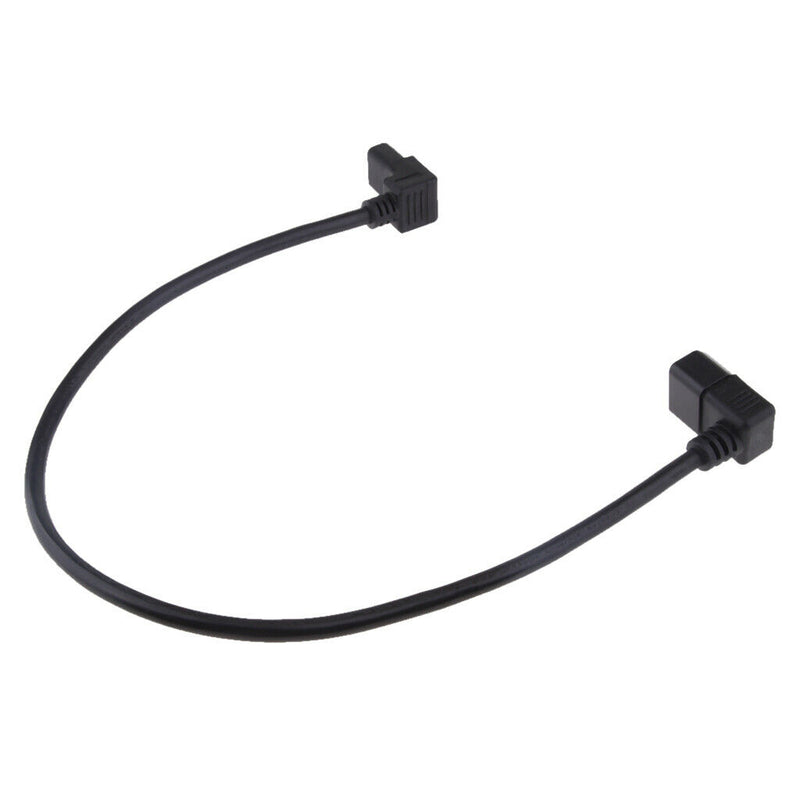 2Pcs IEC 320 C14 Male to C13 Female Converter PDU Power Lead Angle Cable 23"