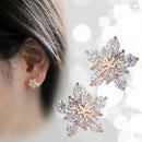 Women Girls Fashion Cute Crystal Rhinestone Elegant Snowflake Ear Studs Earrings