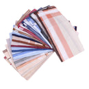 12x Mens Pocket Square Hanky Striped 100% Cotton Handkerchief Wedding Party