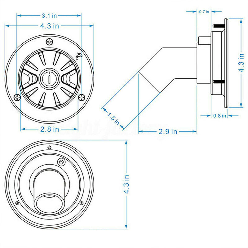 Gravity Water Inlet Pressure Regulator Filler Entry for Caravan RV White AU