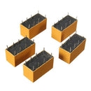 5 Pcs DC12V SHG Coil DPDT 8 Pin 2NO 2NC Mini Power Relays PCB Type HK19F Ye