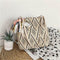 Silk Decor Shoulder Handbags Straw Women Top-handle Shopping Totes (Beige) A#S