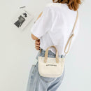 Letter Print Shoulder Satchel Handbags Canvas Women Crossbody Bags (White)
