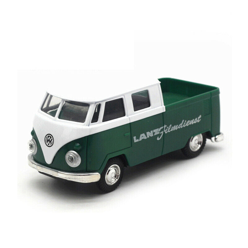 Green simulation 1:32 sound and light music pull back retro van truck expre N9E4