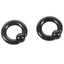 2 Lot Pair of Black Steel Eazy Captive Bead Ear Rings BCR Stud Piercing JeweH4M6