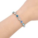 Women Multicolor Rhinestone Hand Chain Girls Strand Bracelet Jewelry Gift