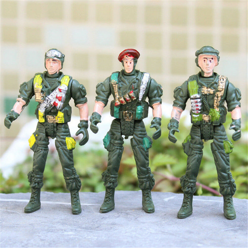 Military Playset Special Force Action Figures Kids Toys Plasti 9cm Soldier Men F
