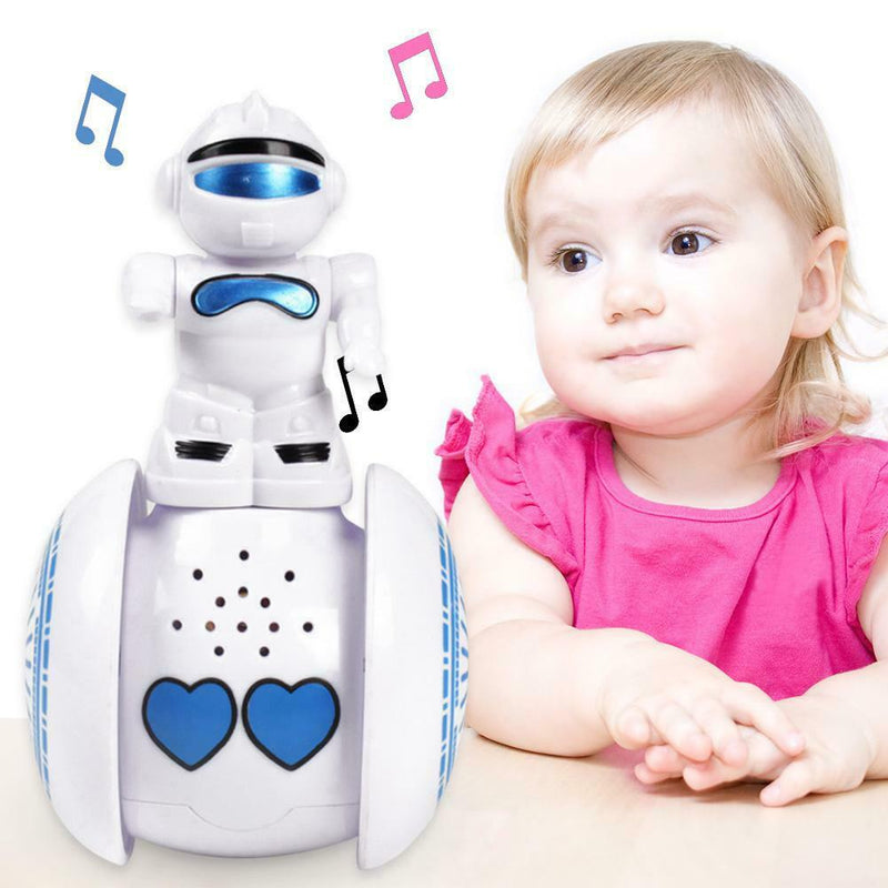 Cute Interactive Tumbler Robot Toys Sound Induction Electric Robot (Blue)