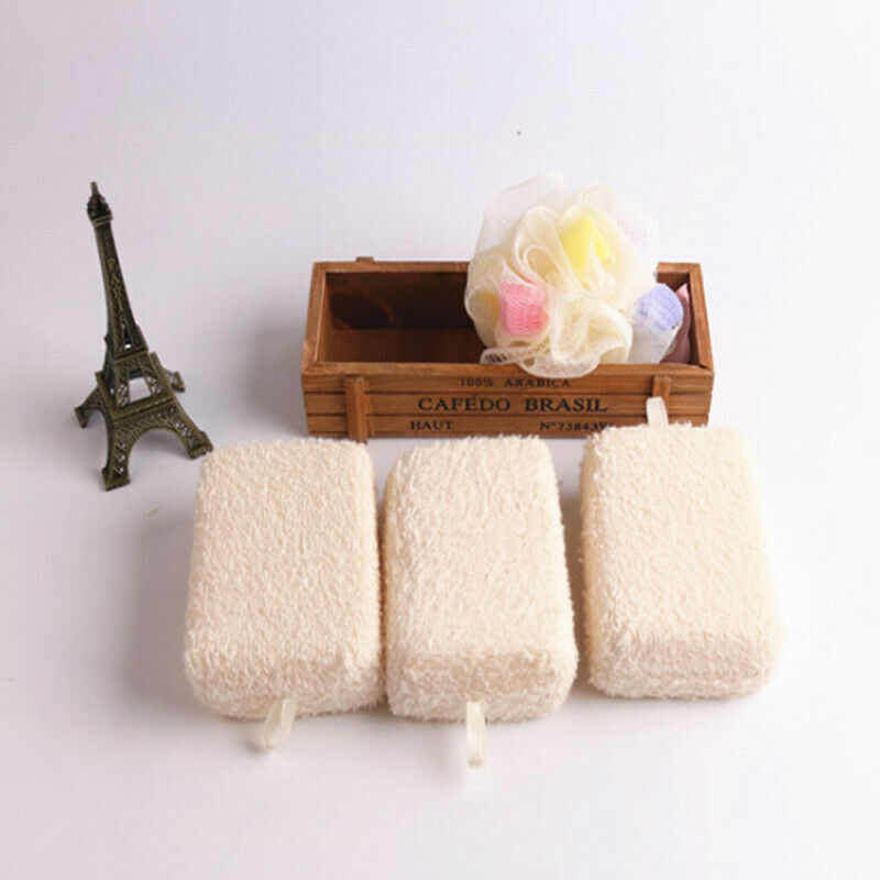 Useful Bath Sponge Shower Rectangle Soft Natural Fiber Brush Clean Rich Foam: Kw