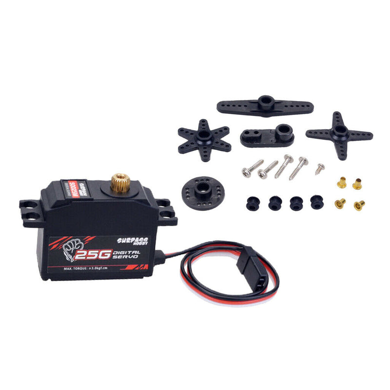 25g Plastic Gear Servo for 1/12 RC Car Aircraft RC Boat Robot S0025M