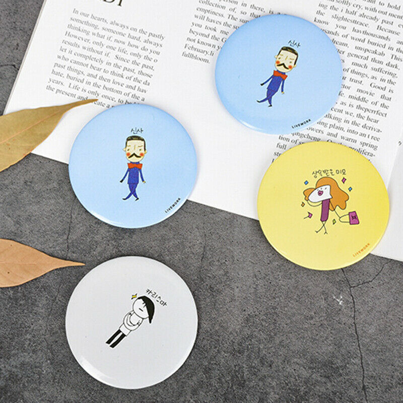 5pcs Hand Small Mini Mirror Cermin Makeup Cartoon Pocket Mirror mak JR