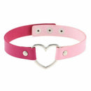 1 x Fashion womens Mens PU Love Heart Choker Leather Collar Punk Heart Goth