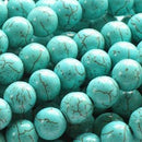 Turquoise Howlite 4mm Round Beads for DIY Jewelry Making 13.8 Inch Strand R8M9
