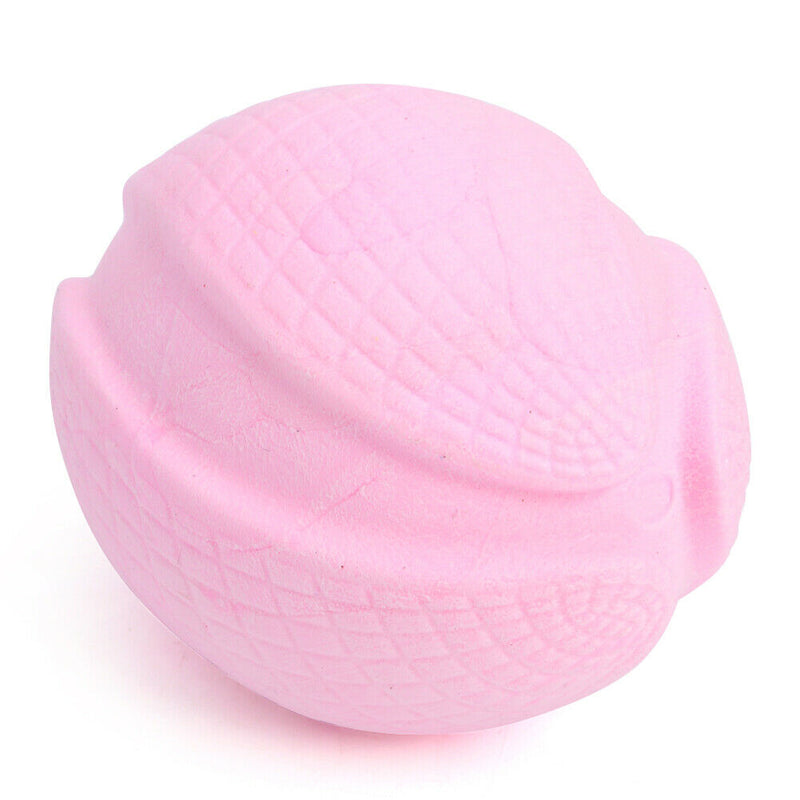 Pet Rugby Shape Chew Toys Dog Bite Tooth Clean Interactive Balls (Pink)