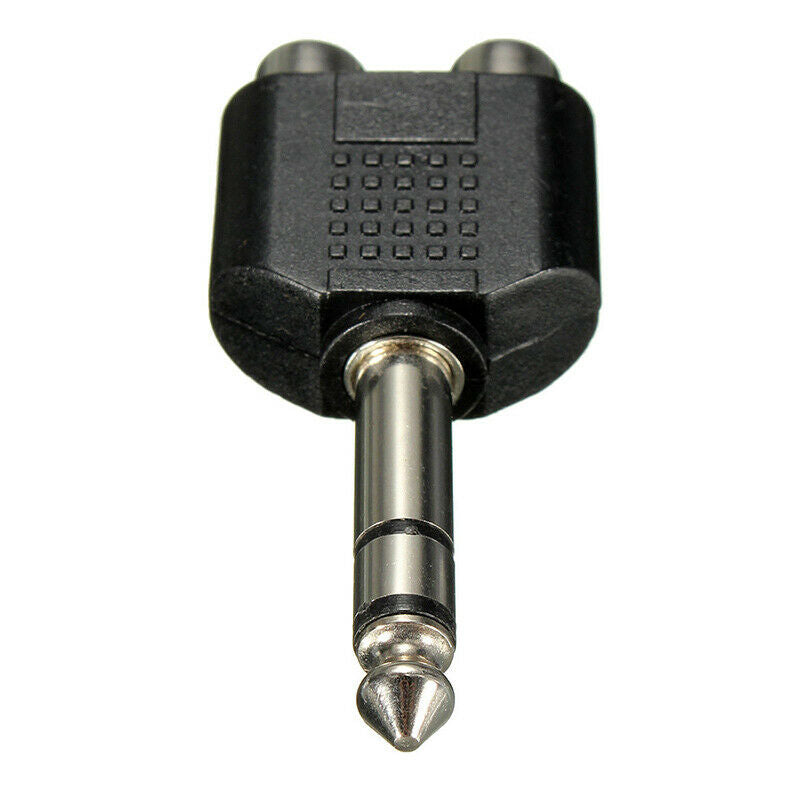 6.35mm 1/4 inch Male Stereo To 2 Dual RCA Female Y Splitter Audio Adapter CoL3M4
