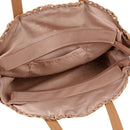 Women Summer Straw Round Shoulder Bags Big Capacity Beach Handbags/Khaki