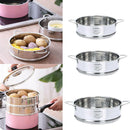 2pcs VEGETABLE STEAMER KITCHEN FOOD SAUCEPAN STRAINER COOKER BASKET 16/18cm
