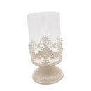 2x Metal Pillar Candlestick with Glass Dome for Home Wedding DIY Decoration
