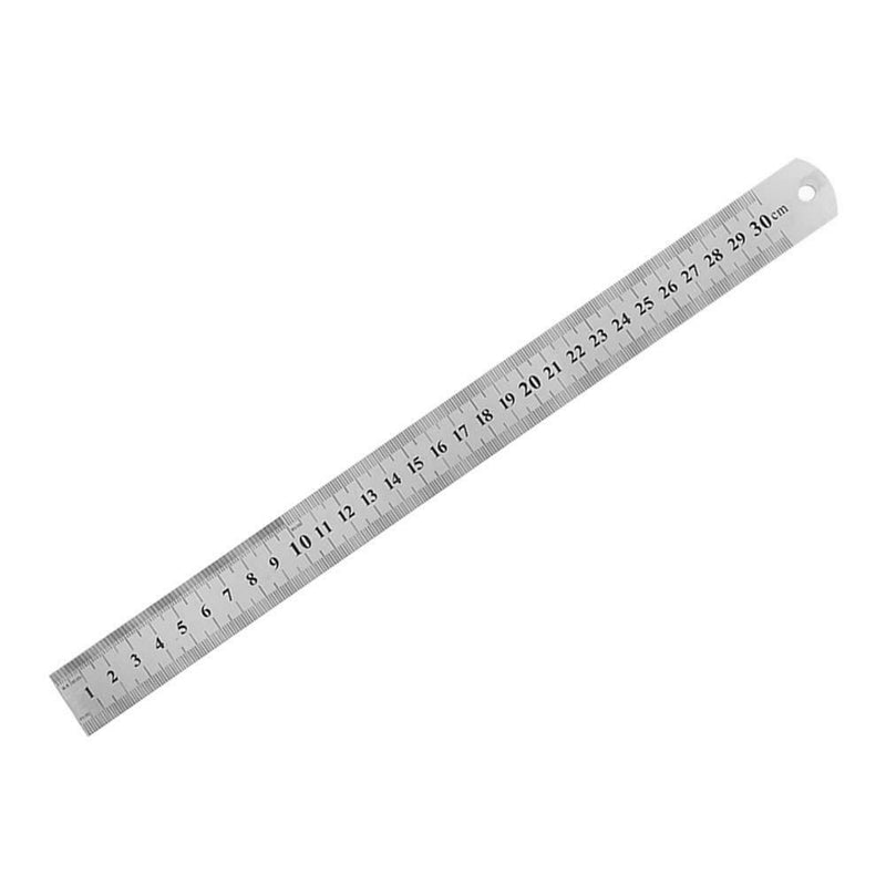 Stainless Steel Metal Straight Ruler Double Sided Measuring Tool (300mm) A