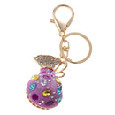 Opal Money Purse Keychain Charm Pendant Handbag Bag Keychain Key Ring Purple