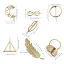 14pcs Simple Hair Clips Korean Geometric Leaf Hairgrip Hairpins Barrettes