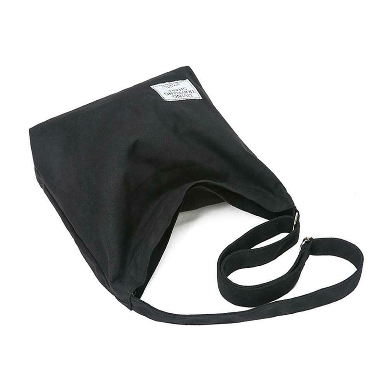 Canvas Crossbody Shoulder Bags Women Totes Casual Messenger Handbags (Black