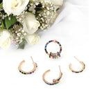 4pcs Multicolor Diamond Earrings Ear Hook Fashion Women Ear Dangle Jewelry
