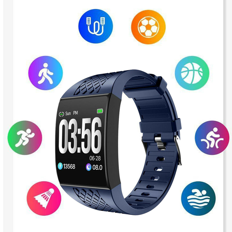 Smart Watch Fitness Tracker Heart Rate Monitor IP68 Sport Smartwatch Blue