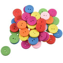 50Pcs Mixed Round 2 Holes Wood Sewing Buttons Scrapbooking 25mm(1") Dia