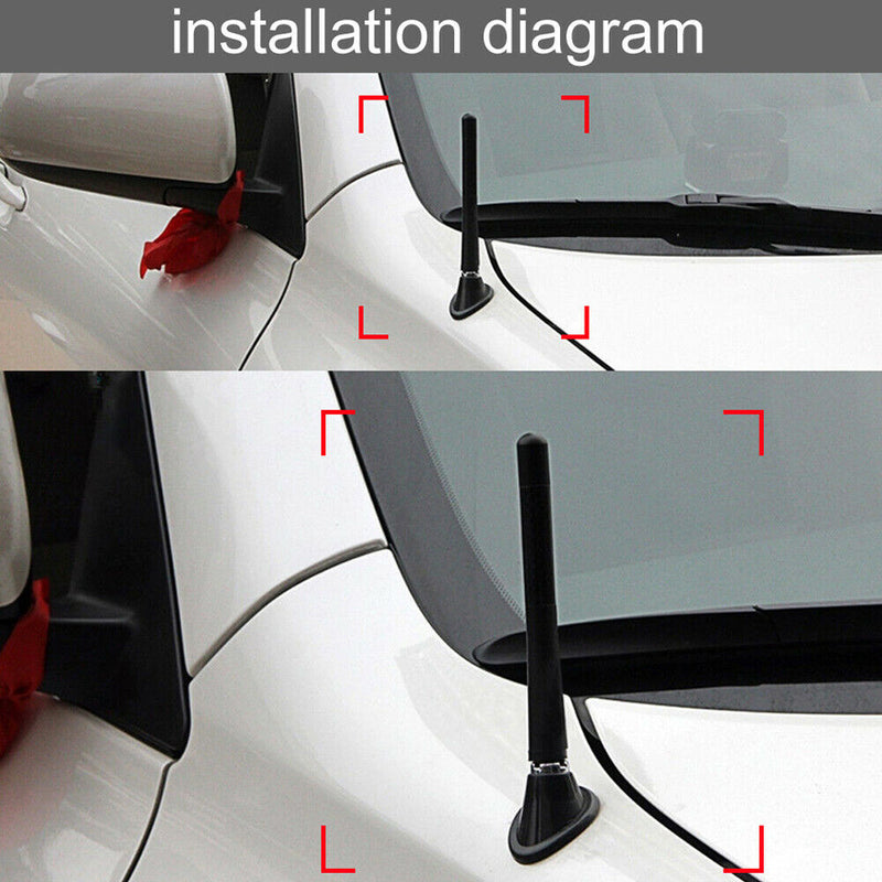 1 Set 8cm/3.1" Carbon Fiber+Aluminum Alloy Car Screw Radio Short Antenna Aerial