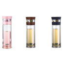 Lvzhu 400Ml Water Bottle Glass Bottle with Stainless Steel Tea Infuser Filt