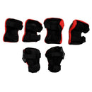 Kid Cycling Role Skating Knee Elbow Wrist Protector Pads - Black and Red