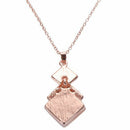 Fashion Square Pink Necklace And Earrings Set Earrings With Rhinestone Wedd
