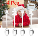 4PCS Christmas Stainless Steel Spoon Fashion Cartoon Coffee Spoon Life Home E9P8